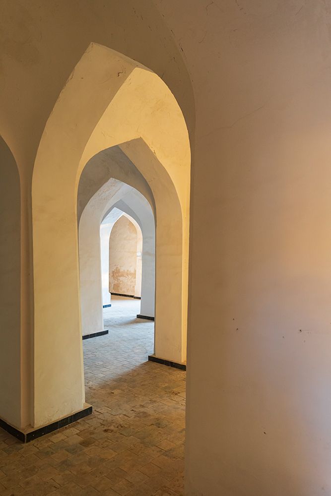 Bukhara, Uzbekistan, Central Asia interior doorways in the Kalan Mosque in Bukhara.